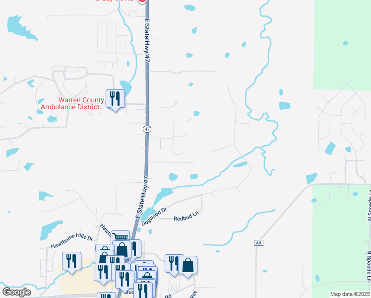 map of restaurants, bars, coffee shops, grocery stores, and more near 40 Rainbow in Warrenton