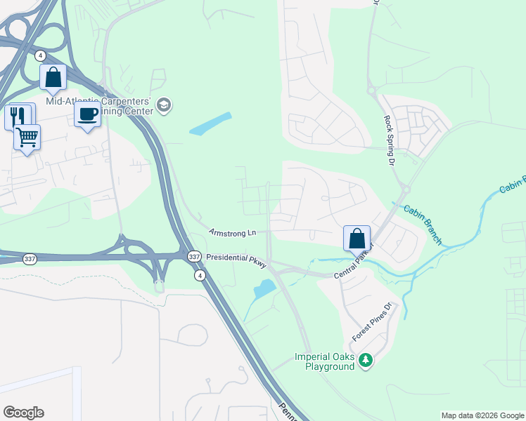 map of restaurants, bars, coffee shops, grocery stores, and more near 8725 Presidential Parkway in Glenarden