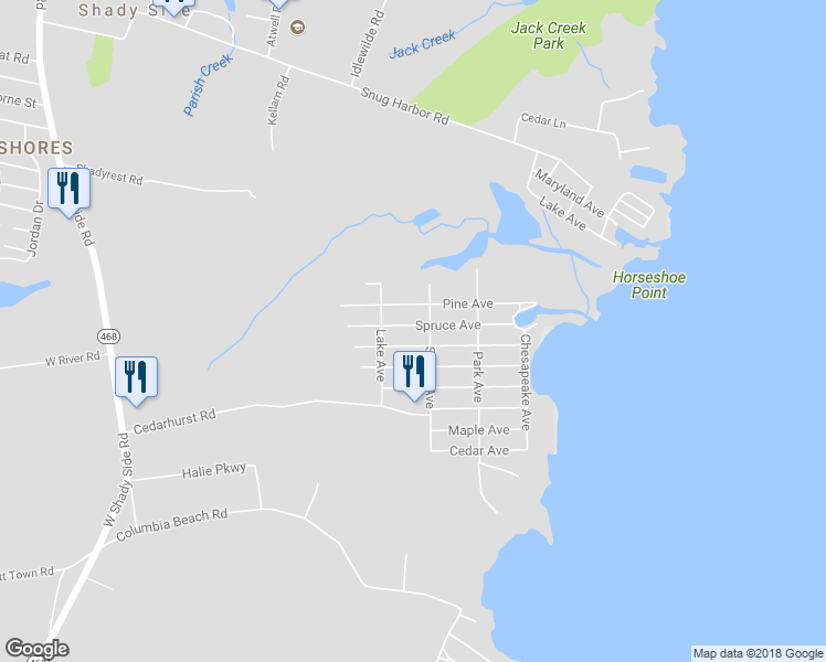 map of restaurants, bars, coffee shops, grocery stores, and more near 1199 Spruce Avenue in Shady Side