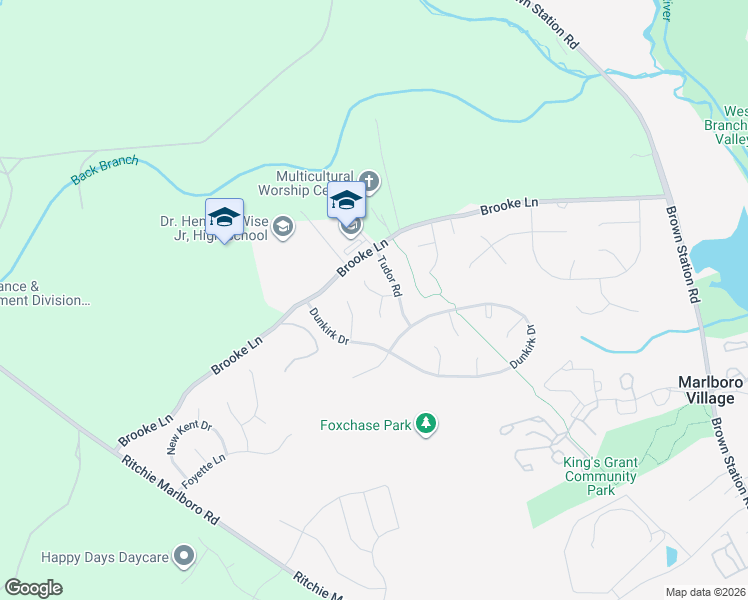 map of restaurants, bars, coffee shops, grocery stores, and more near 12709 Conwood Court in Upper Marlboro