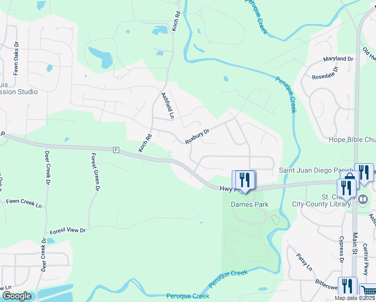map of restaurants, bars, coffee shops, grocery stores, and more near 356 Autumn Forest Drive in O'Fallon