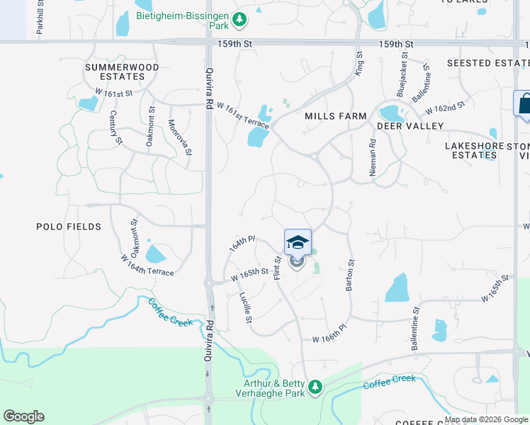 map of restaurants, bars, coffee shops, grocery stores, and more near 16408 Lucille Street in Overland Park