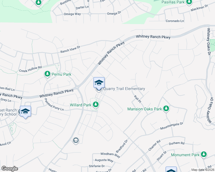 map of restaurants, bars, coffee shops, grocery stores, and more near 801 Lazy Trail Dr in Rocklin