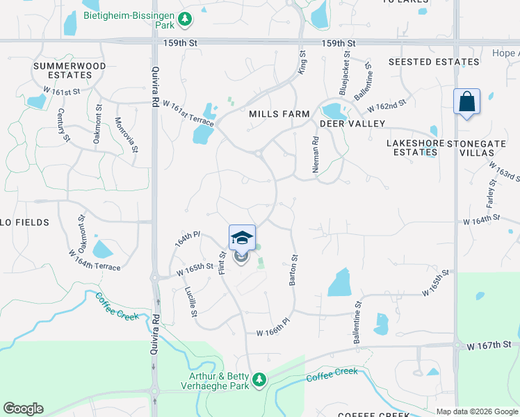map of restaurants, bars, coffee shops, grocery stores, and more near 16453 Bond Street in Overland Park