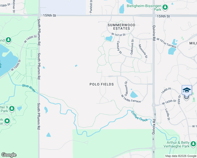 map of restaurants, bars, coffee shops, grocery stores, and more near 16404 South Rosehill Street in Olathe