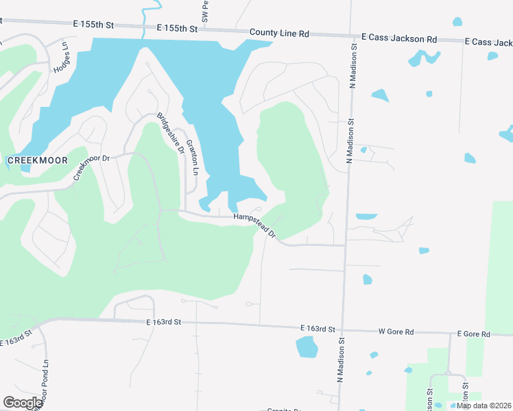map of restaurants, bars, coffee shops, grocery stores, and more near 1116 North Madison Street in Raymore