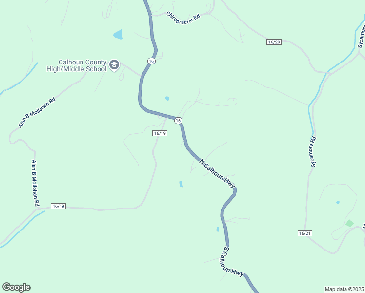 map of restaurants, bars, coffee shops, grocery stores, and more near 7540 South Calhoun Highway in Mount Zion