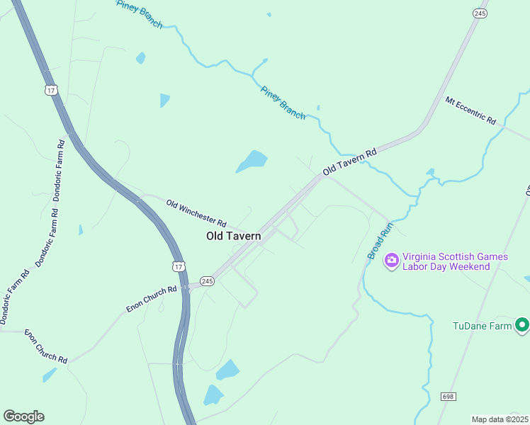 map of restaurants, bars, coffee shops, grocery stores, and more near 5064 Old Tavern Road in The Plains