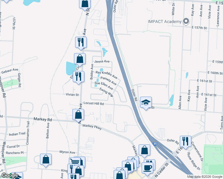 map of restaurants, bars, coffee shops, grocery stores, and more near 209 Sue Ellen Avenue in Belton