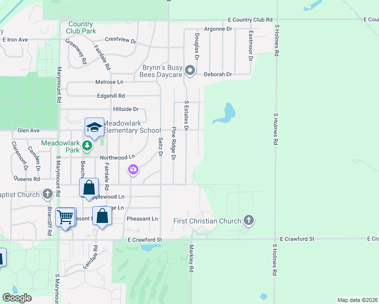 map of restaurants, bars, coffee shops, grocery stores, and more near 414 Greystone Drive in Salina