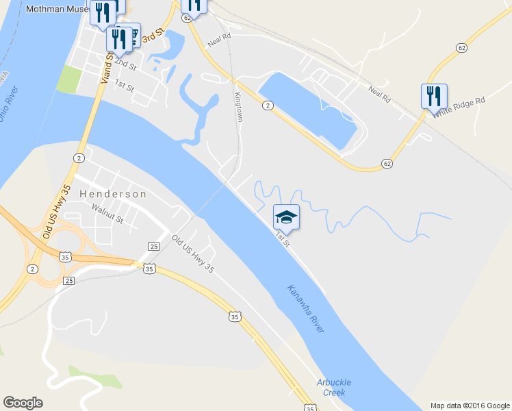 map of restaurants, bars, coffee shops, grocery stores, and more near 1205 1st Street in Point Pleasant