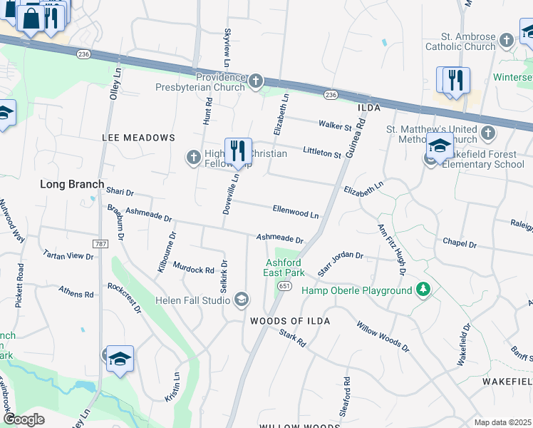 map of restaurants, bars, coffee shops, grocery stores, and more near 9013 Ellenwood Lane in Fairfax