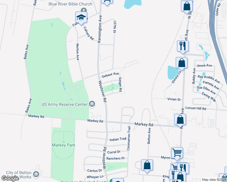 map of restaurants, bars, coffee shops, grocery stores, and more near 406 Foss Avenue in Belton