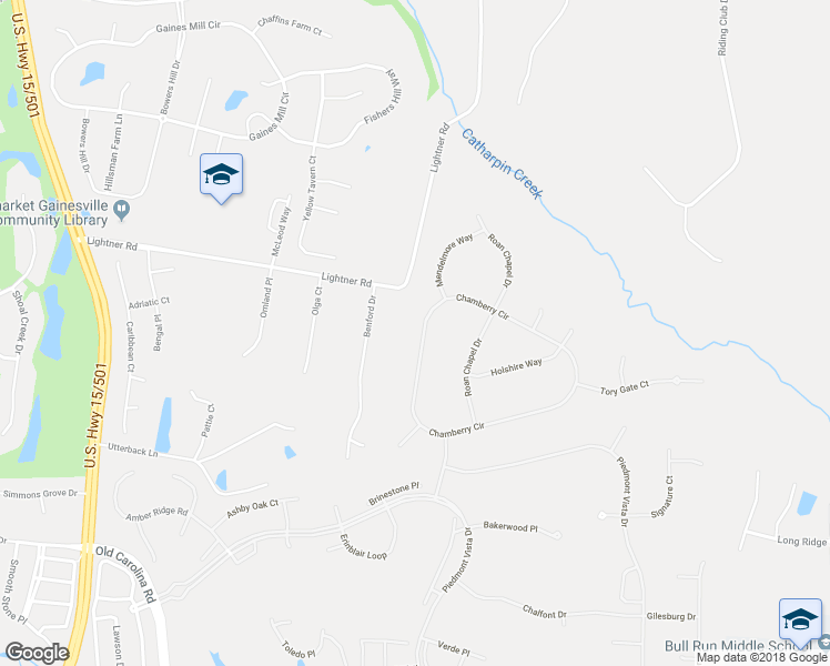 map of restaurants, bars, coffee shops, grocery stores, and more near 14516 Chamberry Circle in Haymarket