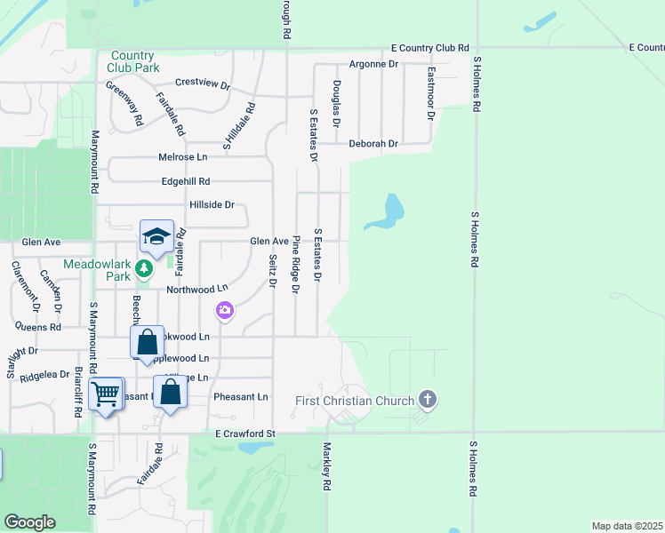 map of restaurants, bars, coffee shops, grocery stores, and more near 414 Greystone Drive in Salina