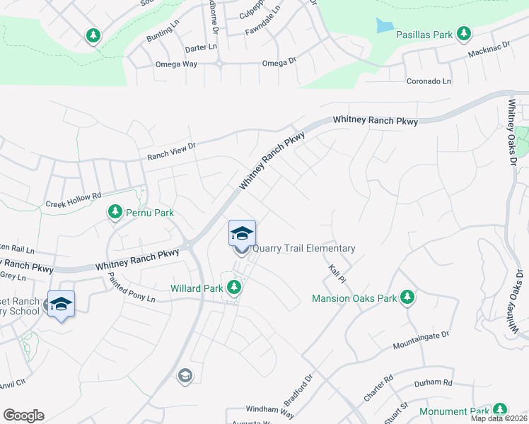 map of restaurants, bars, coffee shops, grocery stores, and more near 3203 Dakota Court in Rocklin