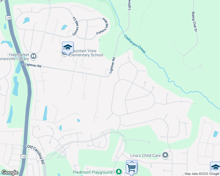 map of restaurants, bars, coffee shops, grocery stores, and more near 14516 Chamberry Circle in Haymarket