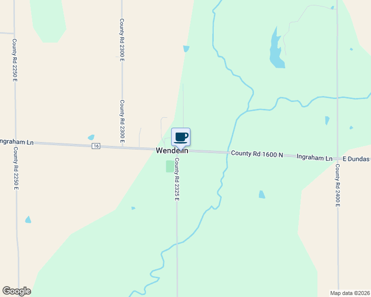 map of restaurants, bars, coffee shops, grocery stores, and more near 2 County Road 2328 East in Newton