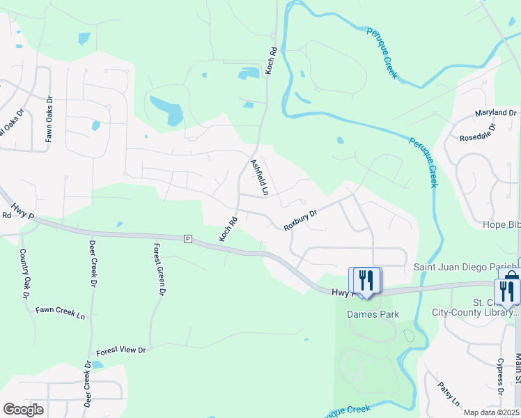 map of restaurants, bars, coffee shops, grocery stores, and more near 229 Roxbury Drive in O'Fallon