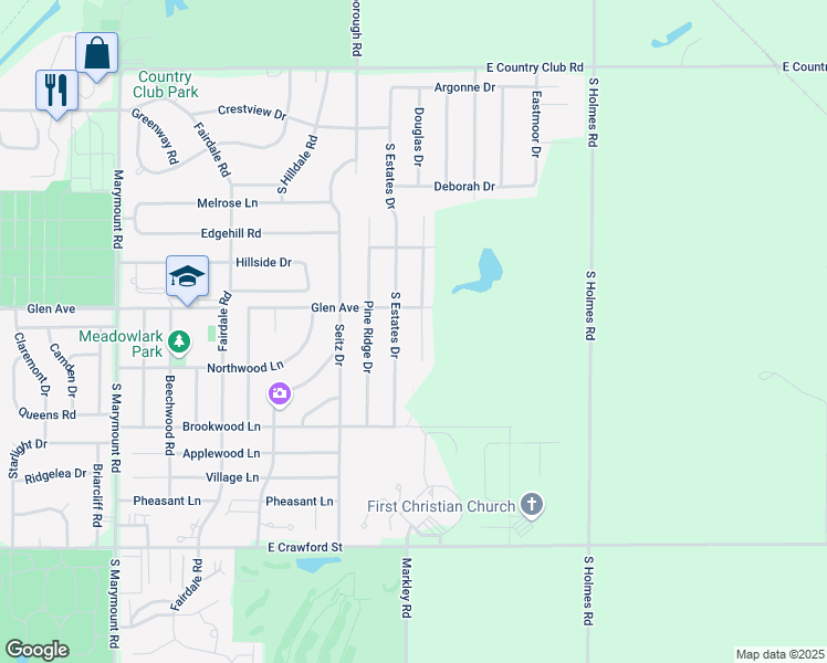map of restaurants, bars, coffee shops, grocery stores, and more near 414 Greystone Drive in Salina