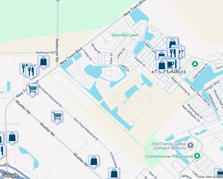 map of restaurants, bars, coffee shops, grocery stores, and more near 1004 Dyess Way in Saint Charles