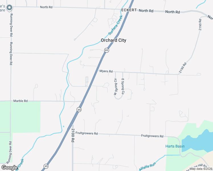 map of restaurants, bars, coffee shops, grocery stores, and more near 21276-21298 Morris Road in Orchard City
