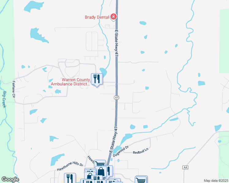 map of restaurants, bars, coffee shops, grocery stores, and more near 10 Maple Drive in Warrenton