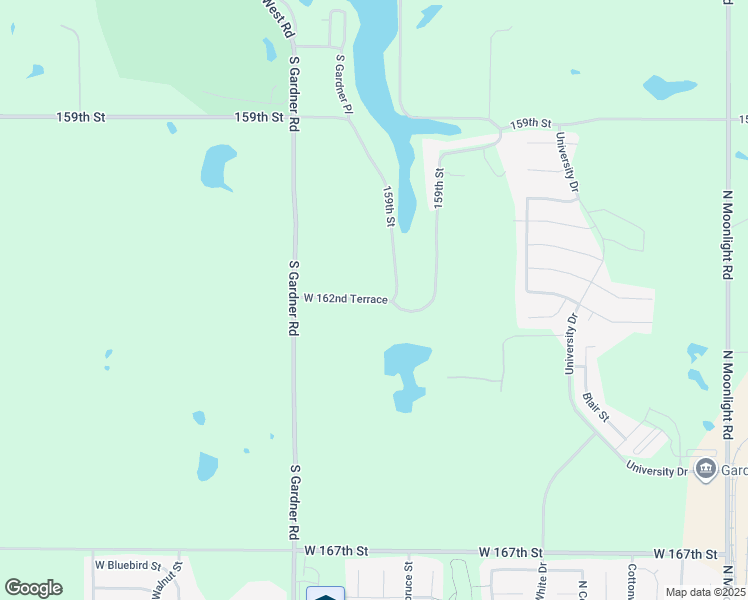 map of restaurants, bars, coffee shops, grocery stores, and more near 29101-29499 West 162nd Terrace in Gardner