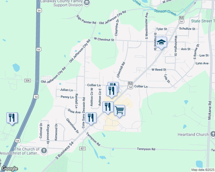 map of restaurants, bars, coffee shops, grocery stores, and more near 901 Greystone Village in Fulton