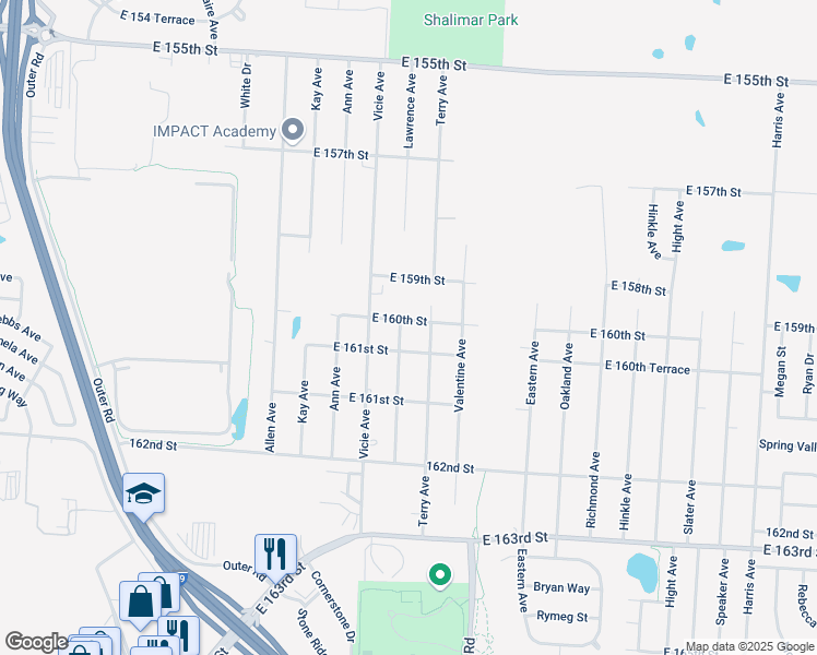 map of restaurants, bars, coffee shops, grocery stores, and more near 7002 East 160th Street in Belton