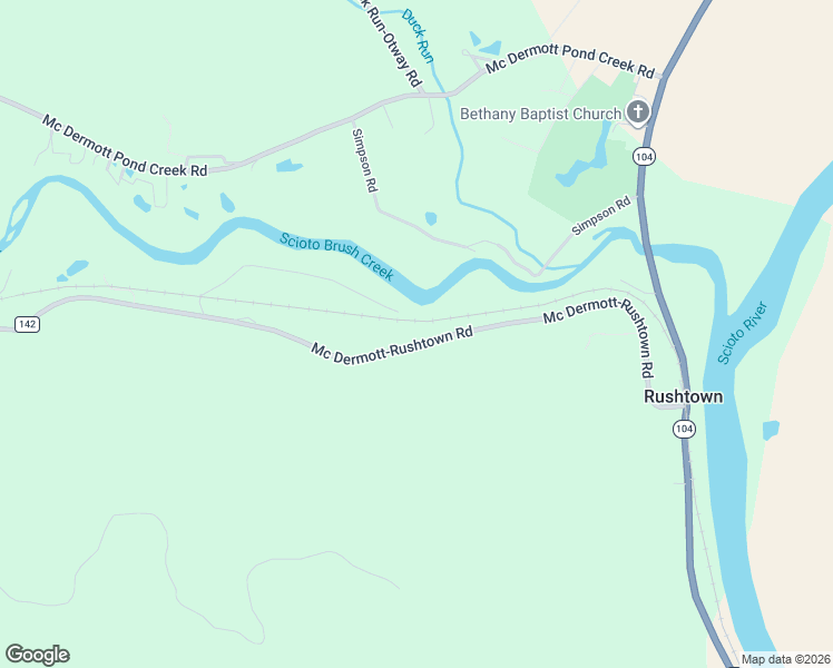 map of restaurants, bars, coffee shops, grocery stores, and more near 2084 Mc Dermott-Rushtown Road in McDermott