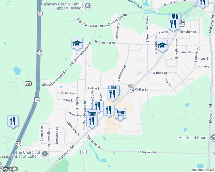 map of restaurants, bars, coffee shops, grocery stores, and more near 901 Greystone Village in Fulton