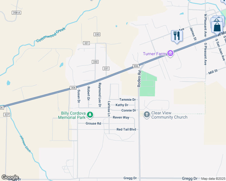 map of restaurants, bars, coffee shops, grocery stores, and more near 167 Larissa Lane in Buena Vista