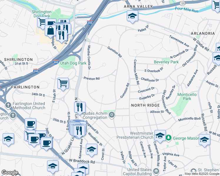 map of restaurants, bars, coffee shops, grocery stores, and more near in Alexandria
