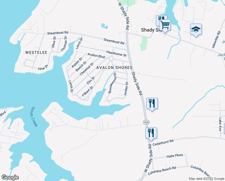 map of restaurants, bars, coffee shops, grocery stores, and more near 1305 Butternut Street in Shady Side
