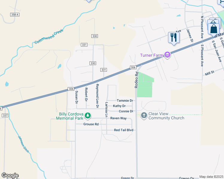 map of restaurants, bars, coffee shops, grocery stores, and more near 167 Larissa Lane in Buena Vista