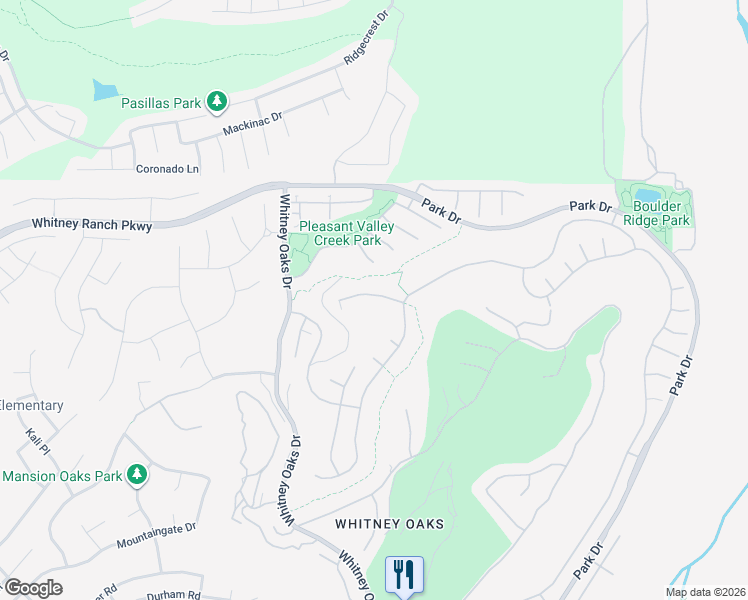 map of restaurants, bars, coffee shops, grocery stores, and more near 2209 Raintree Court in Rocklin