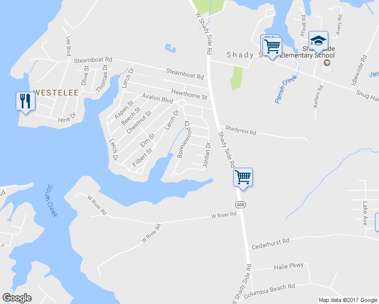 map of restaurants, bars, coffee shops, grocery stores, and more near 1308 Butternut Street in Shady Side