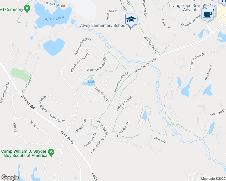 map of restaurants, bars, coffee shops, grocery stores, and more near 5610 Arrowfield Terrace in Haymarket