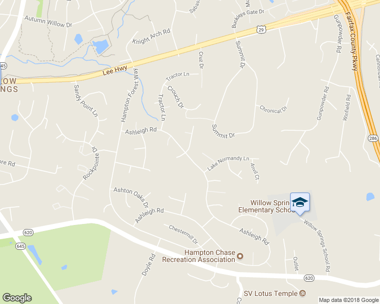 map of restaurants, bars, coffee shops, grocery stores, and more near 5399 Harrow Lane in Fairfax