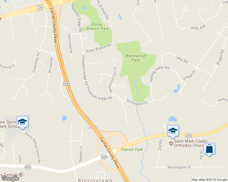 map of restaurants, bars, coffee shops, grocery stores, and more near 5121 Brentwood Farm Drive in Fairfax