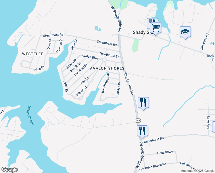 map of restaurants, bars, coffee shops, grocery stores, and more near 1306 Butternut Street in Shady Side