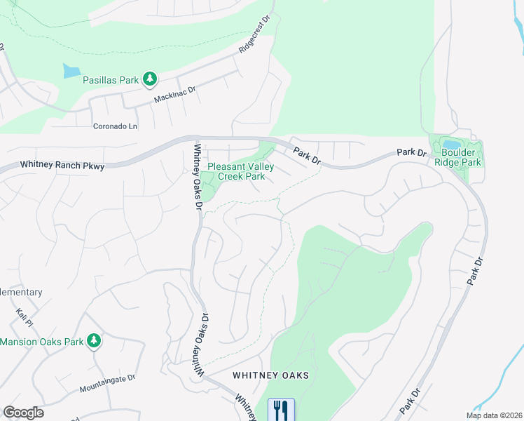 map of restaurants, bars, coffee shops, grocery stores, and more near 2209 Raintree Court in Rocklin