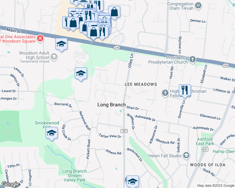 map of restaurants, bars, coffee shops, grocery stores, and more near 9408 Mirror Pond Drive in Fairfax