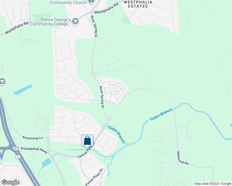 map of restaurants, bars, coffee shops, grocery stores, and more near 9624 Tealbriar Drive in Upper Marlboro