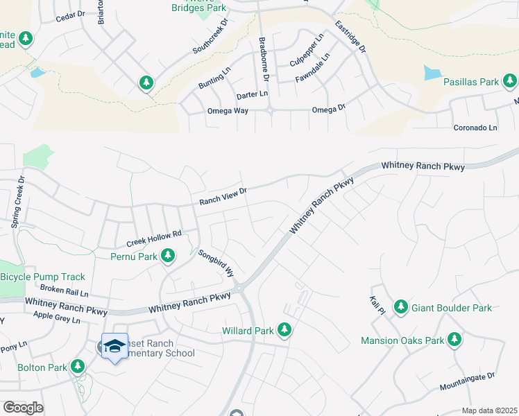 map of restaurants, bars, coffee shops, grocery stores, and more near 2266 Ranch View Drive in Rocklin