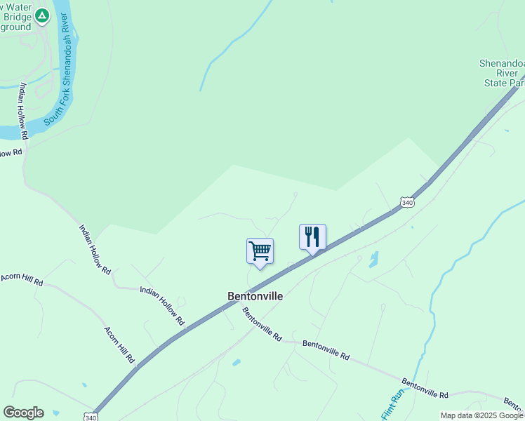 map of restaurants, bars, coffee shops, grocery stores, and more near 265 Dogwood Lane in Bentonville