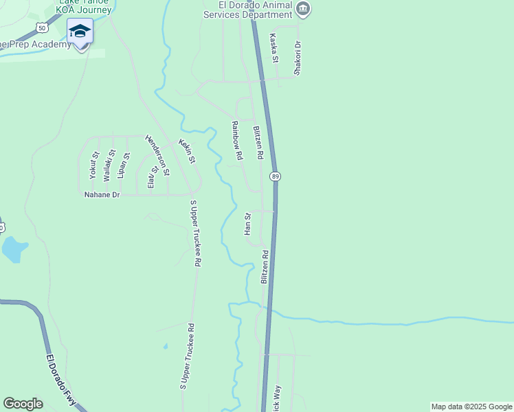 map of restaurants, bars, coffee shops, grocery stores, and more near 2549 Blitzen Road in South Lake Tahoe