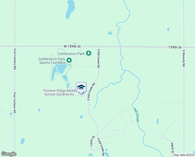 map of restaurants, bars, coffee shops, grocery stores, and more near South Kill Creek Road in Gardner