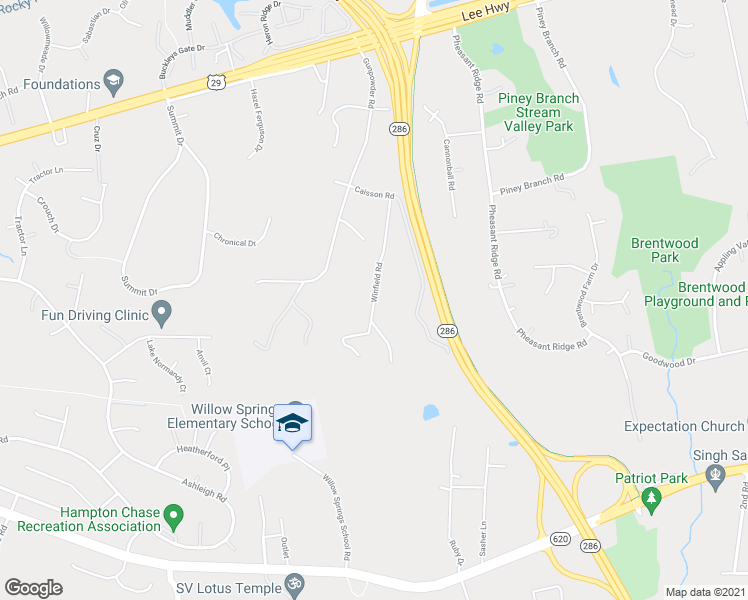 map of restaurants, bars, coffee shops, grocery stores, and more near 5350 Winfield Road in Fairfax